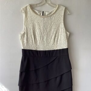 Connected apparel Elegant Black and White Sleeveless Dress